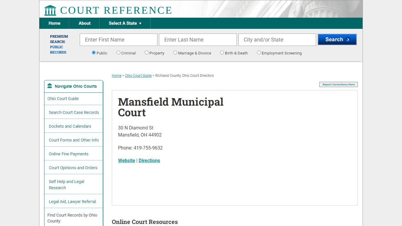 Mansfield Municipal Court - Courtreference.com